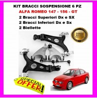 KIT BRACCI 6PEZZI SOSPENSIONE ANTERIORE  FOR ALFA ROMEO 147-156-GT